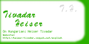 tivadar heiser business card